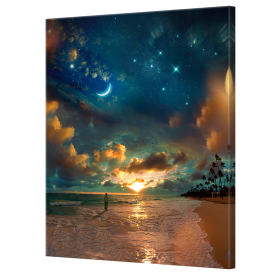 Beach by Starlight Premium Art