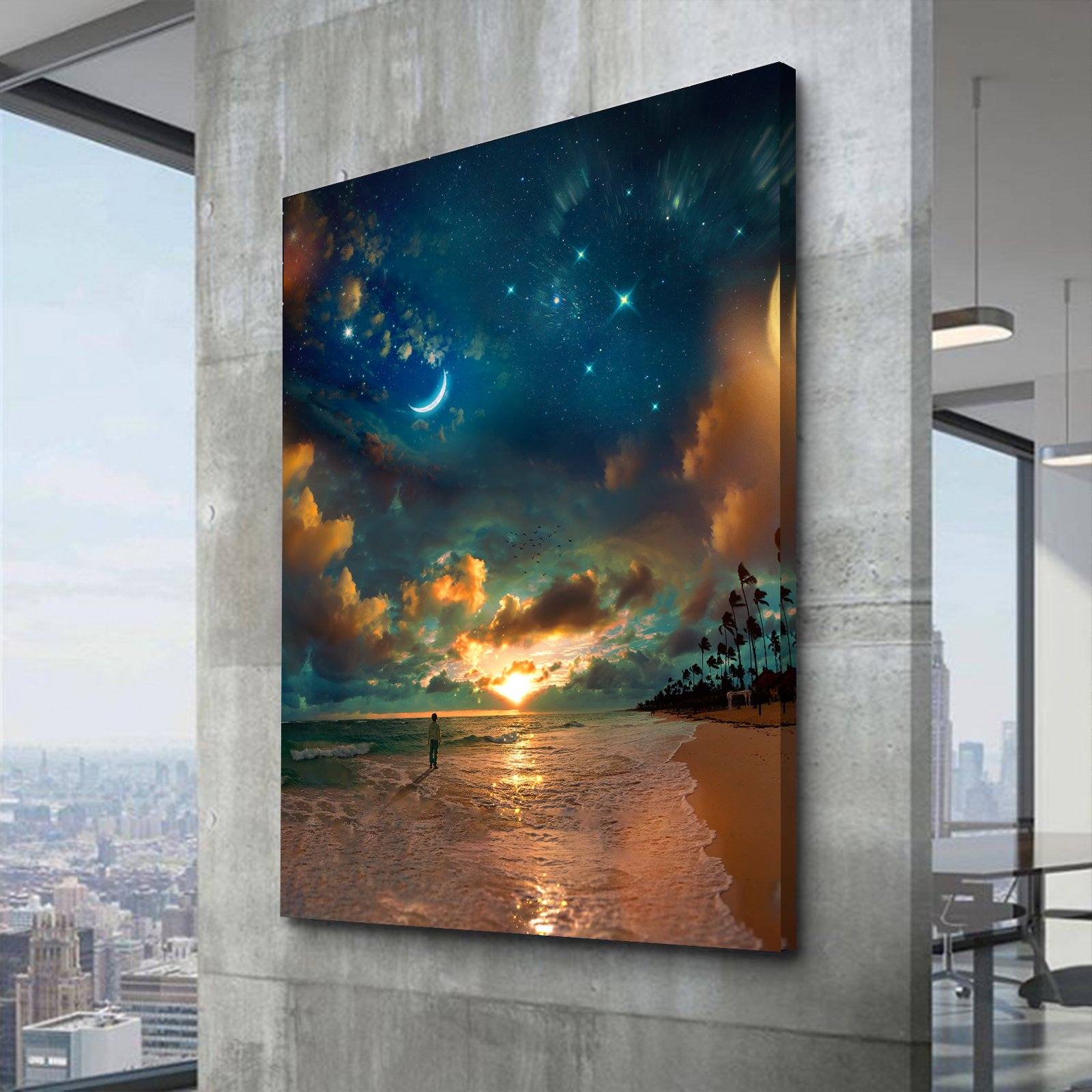 Beach by Starlight Premium Art