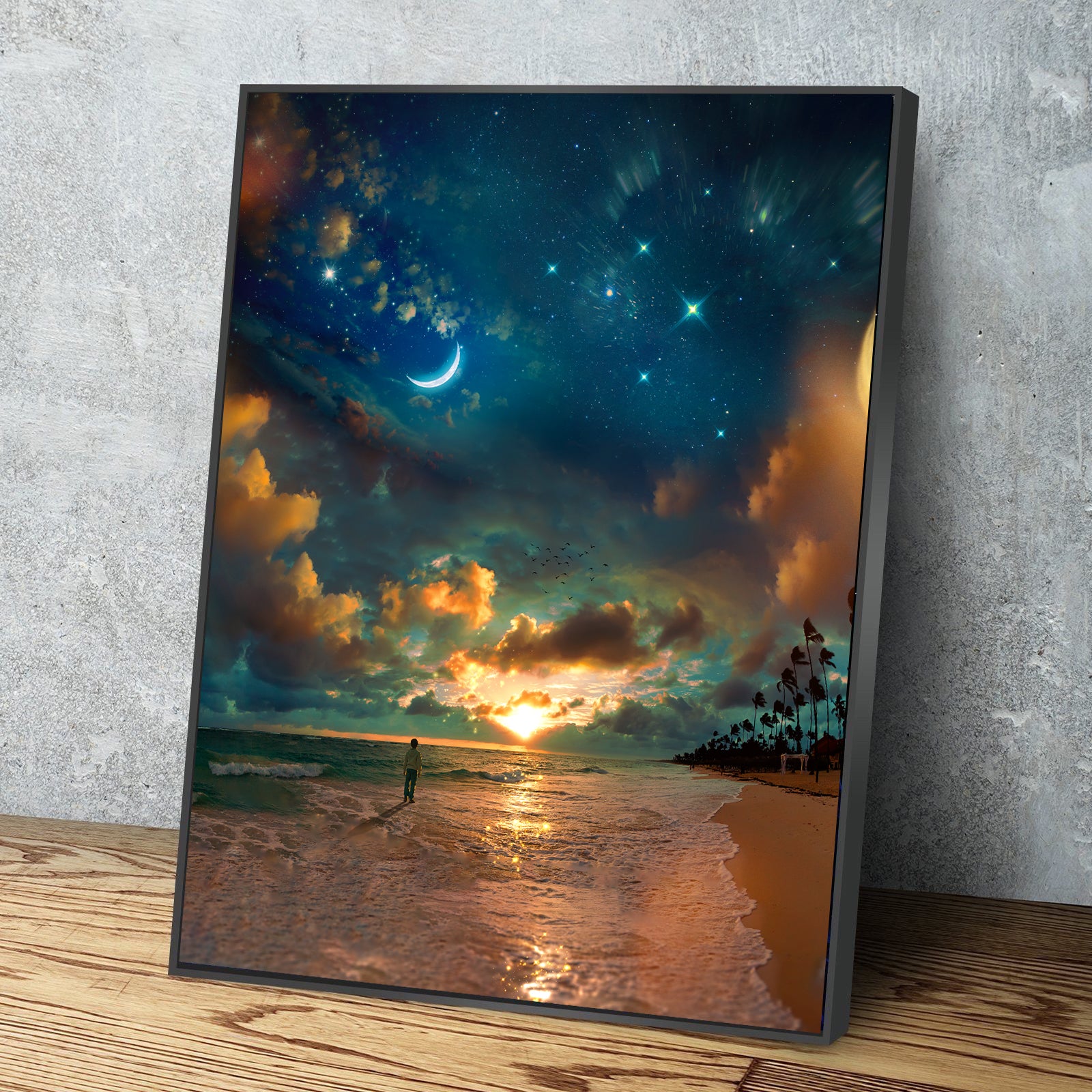 Beach by Starlight Premium Art