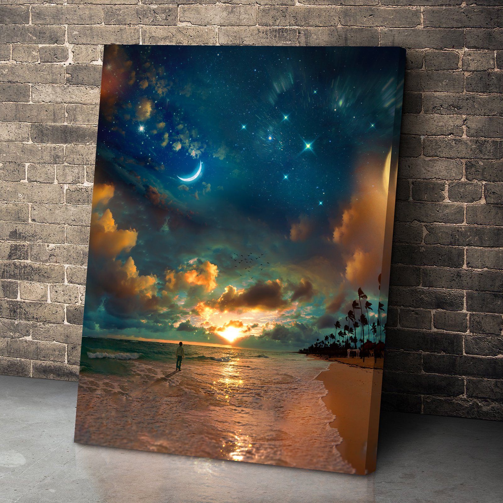 Beach by Starlight Premium Art