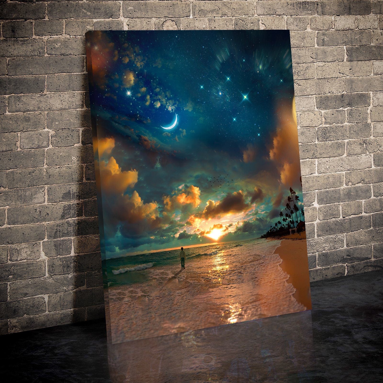 Beach by Starlight Premium Art