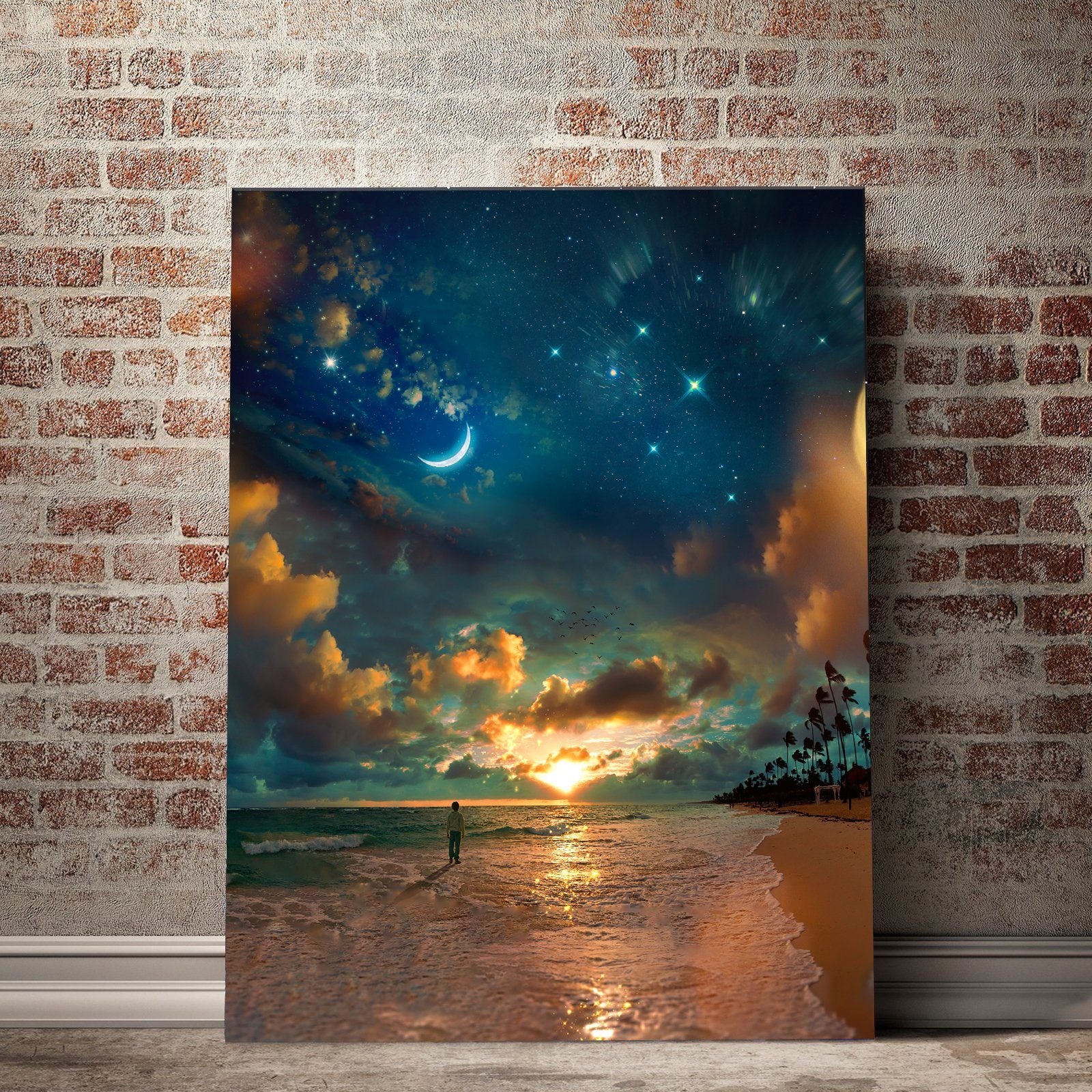 Beach by Starlight Premium Art