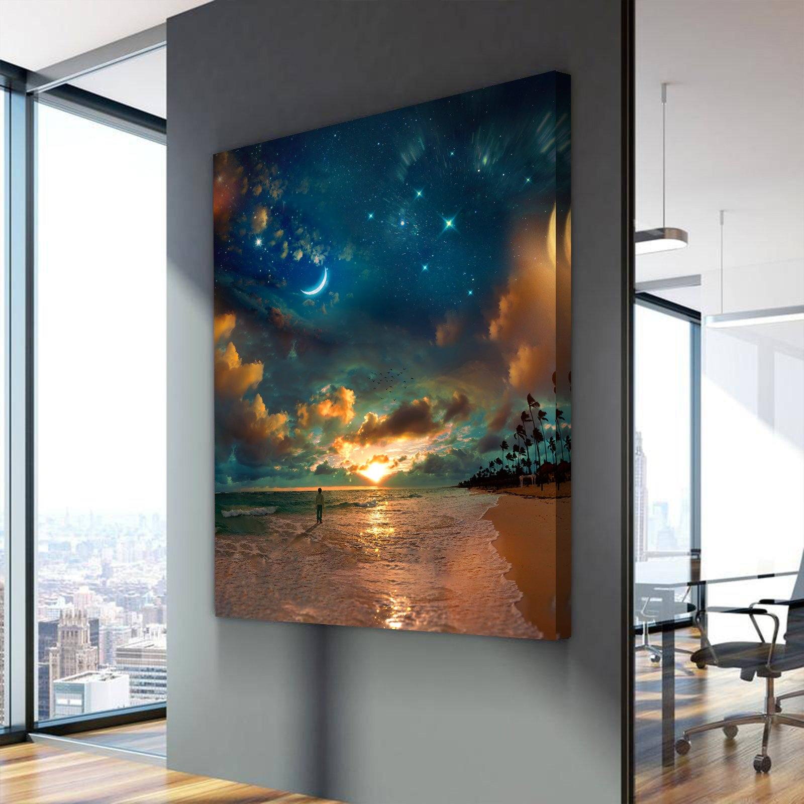 Beach by Starlight Premium Art