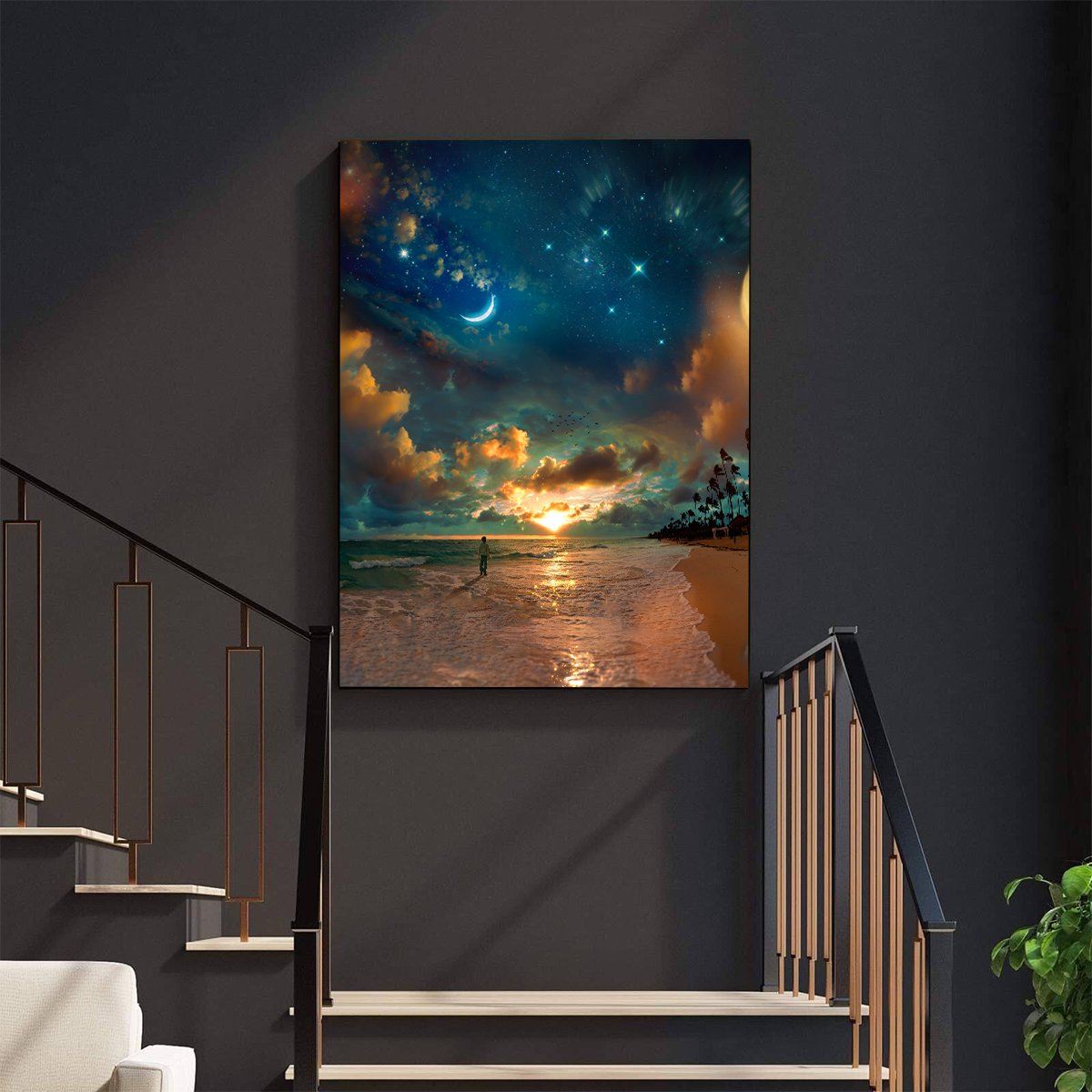 Beach by Starlight Premium Art