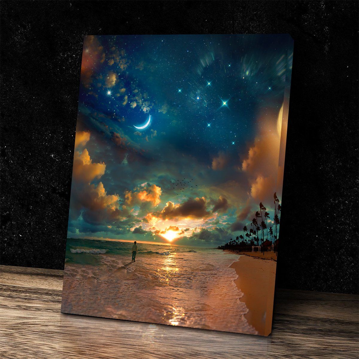 Beach by Starlight Premium Art