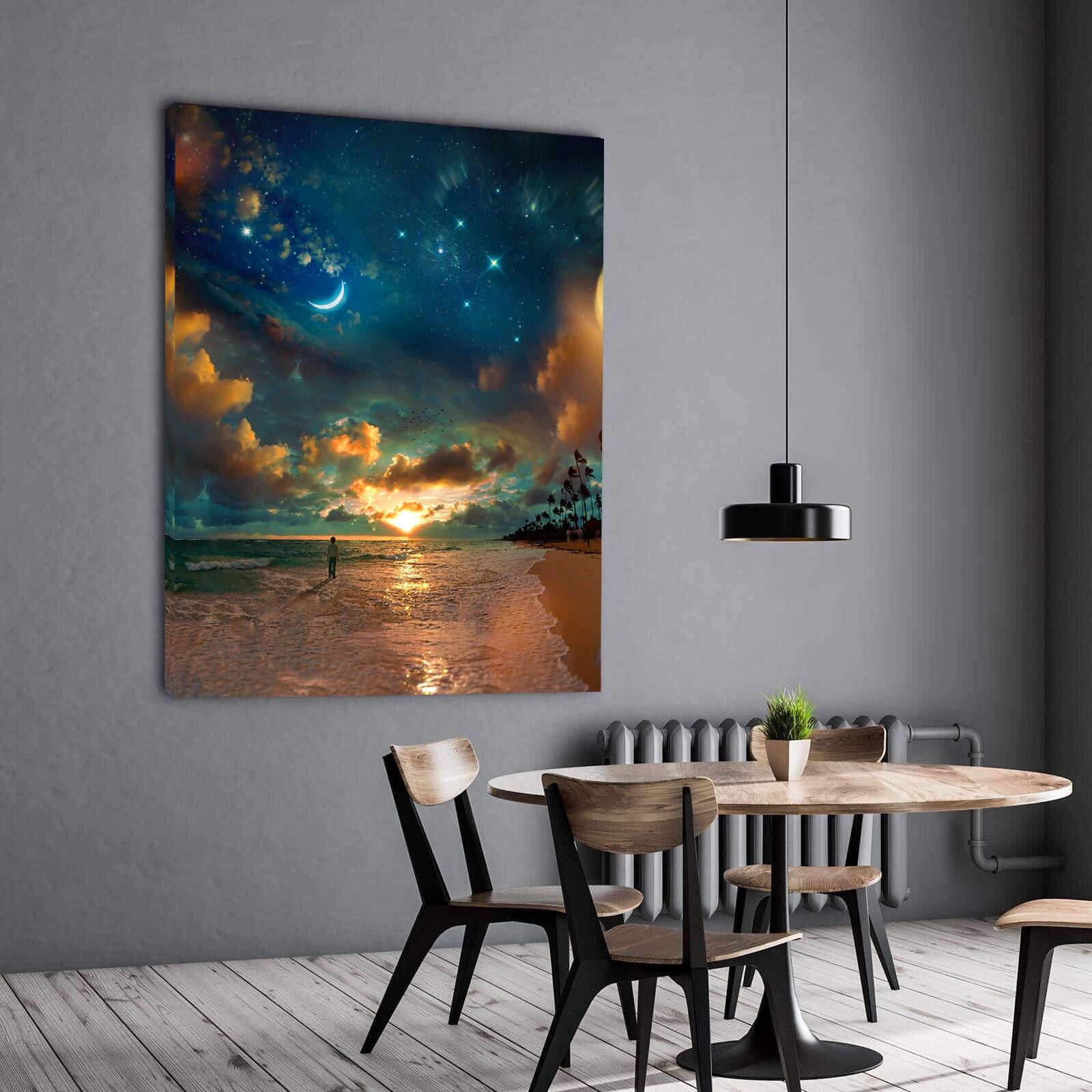 Beach by Starlight Premium Art