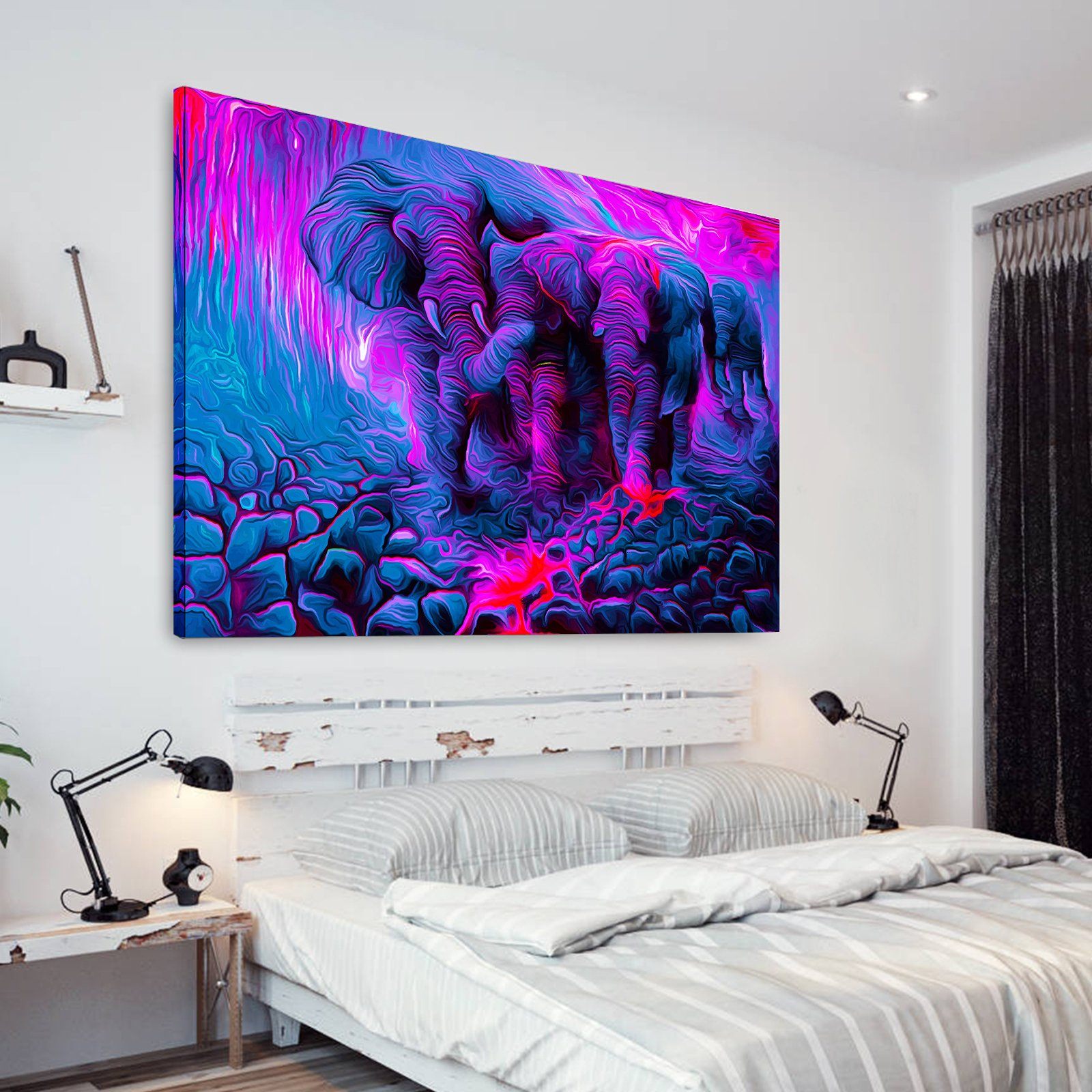 Psychedelic Elephants Canvas Set - Illest View