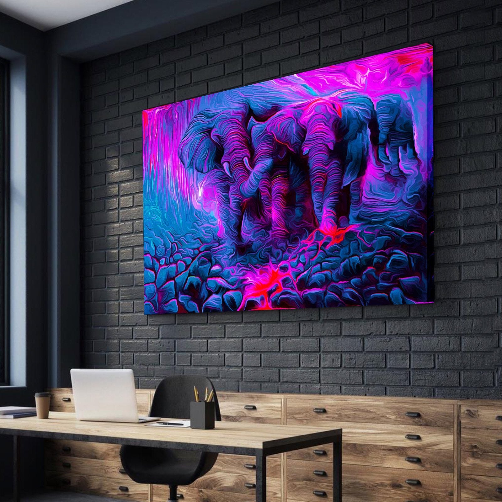 Psychedelic Elephants Canvas Set - Illest View